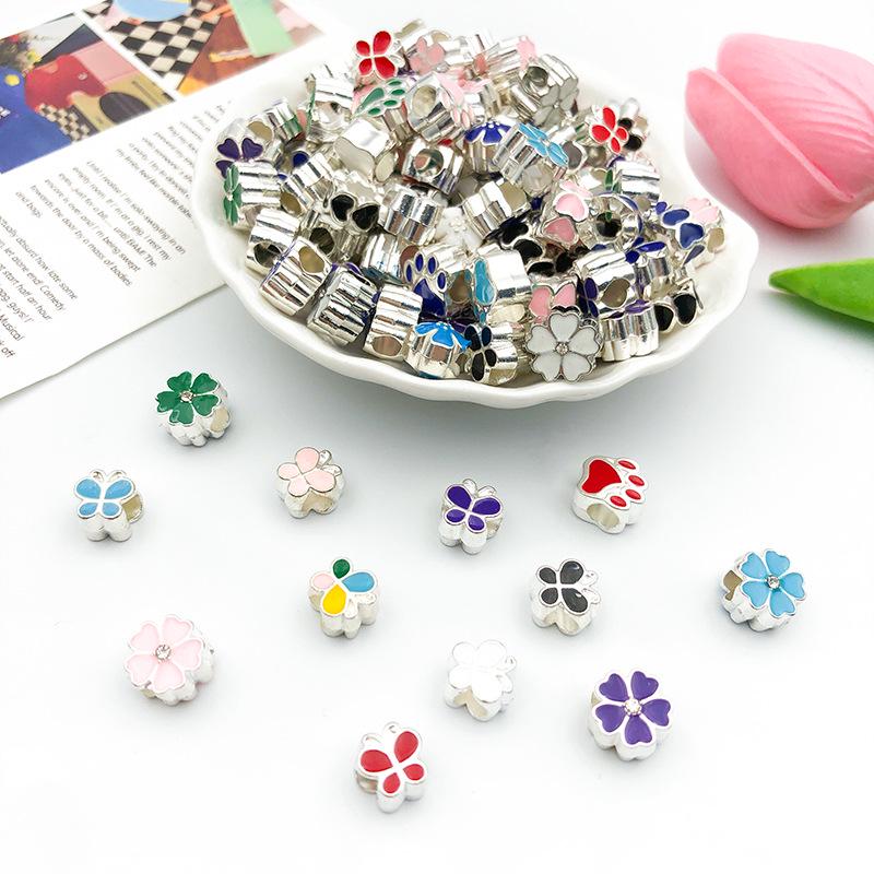 Handmade DIY Jewelry Set: 10 Colorful Beaded Bracelets with Pendants and Large Hole Beads