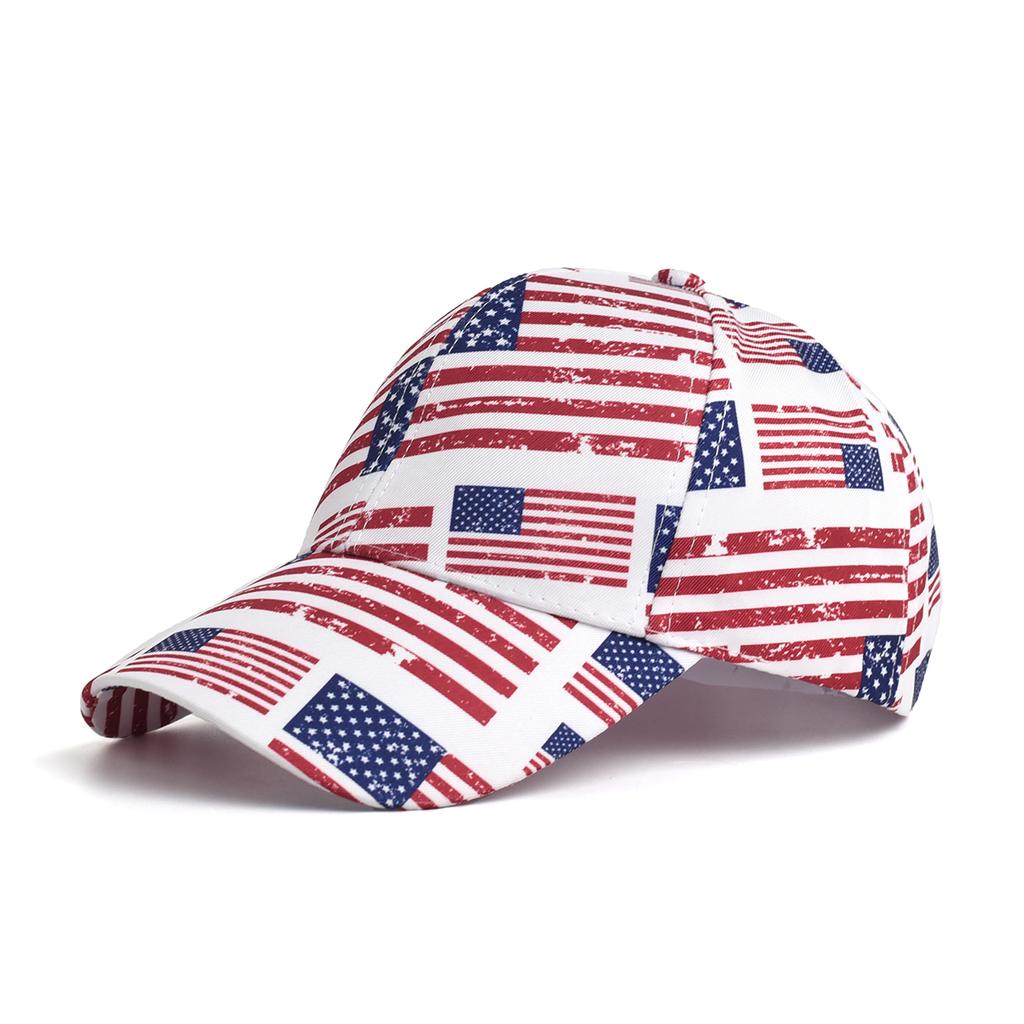 Unisex American Flag Sticker Baseball Net Caps Spring and Summer Outdoor Adjustable Casual Hats Sunscreen Hat