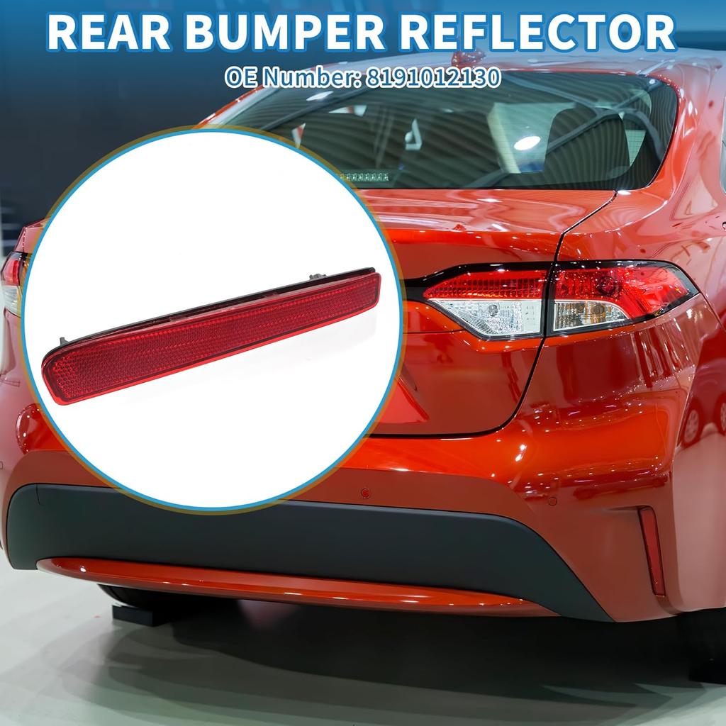 Rear Right Side Bumper Reflector No.8191012130 Bumper Reflector Side Marker for Toyota Corolla 2020-2023 ABS Red
