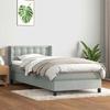 VidaXL Bed Slatted Base and Mattress Light Grey 90x220 Cm Velvet 3318477