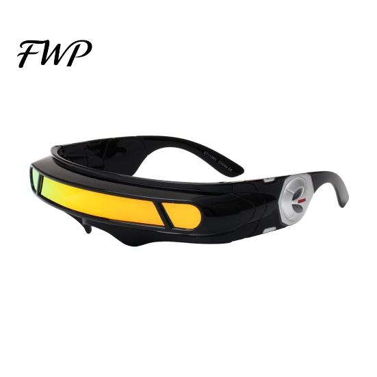 Irregular Shaped Sunglasses Futuristic Cyberpunk Sunglasses, UV400 Protection Shape Punk Shades for Beach Party Outdoor Sports UV A