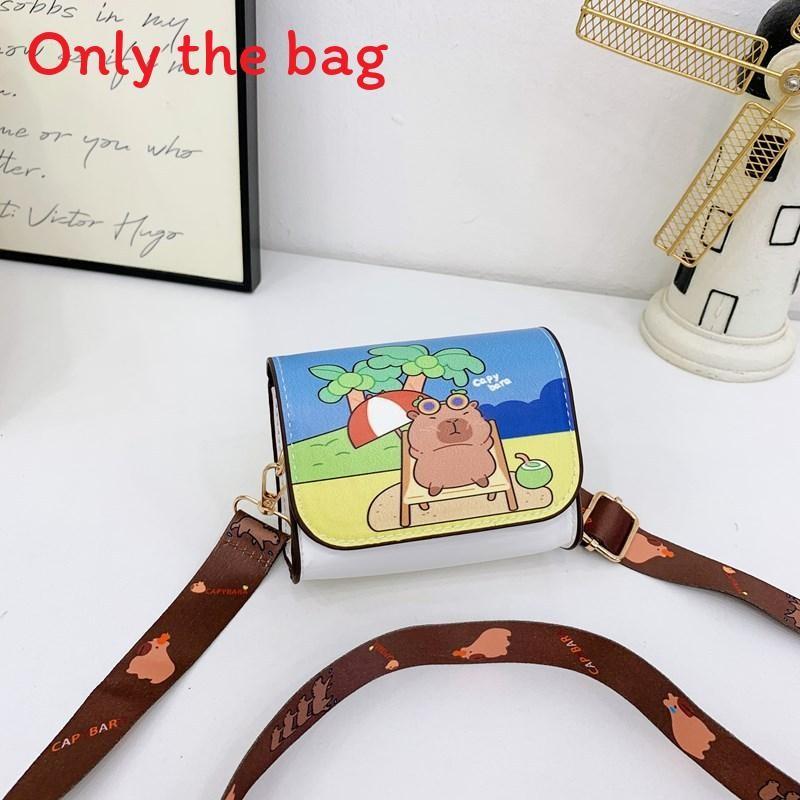 Capybara Cartoon Pu Coin Wallet Crossbody Bag With Cute Design For Kids School And Travel Use