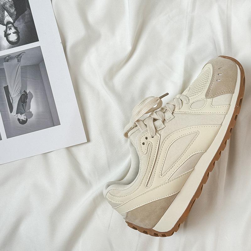 Korean version of Waffle Forrest Gump shoes women's 2025 autumn and winter new velvet warm soft sole niche sports shoes running white shoes