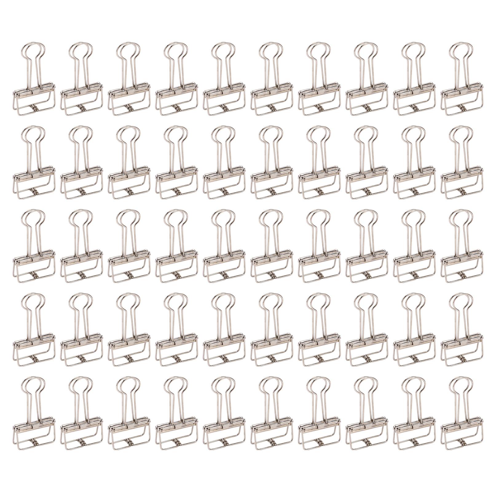 Automobile And Motorcycle Supplies Silver 50Pcs Metal Hollow Binder Clips Multipurpose Durable Paper Clamps For Document Certificate Ticket Clothes