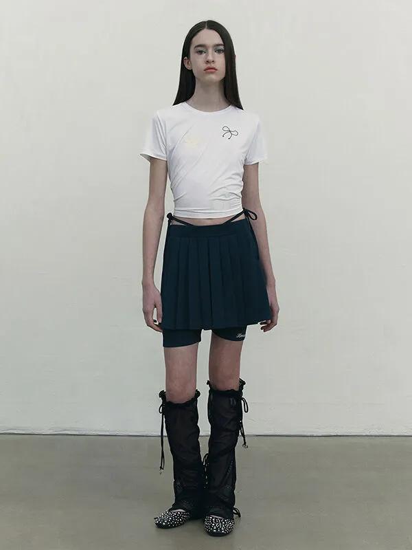 Ribbon Summer Leg Warmers [Black]