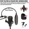Microphone Studio Professional Live Broadcast Singing Recording Microphone Kits with Suspension Scissor Arm & Metal Shock Mount