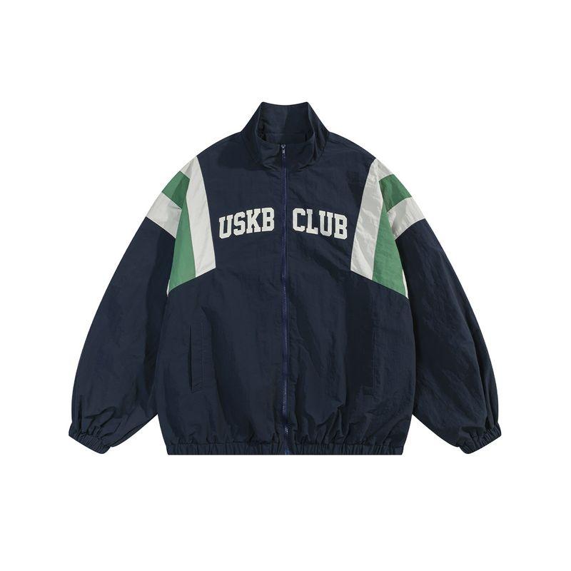 

Men s Fashion Autumn New Japan fashion Color Matching Stand Collar Jacket Men s Outdoor Fashion Casual Pu Handsome Functional Jacket Outerwear Blue XL