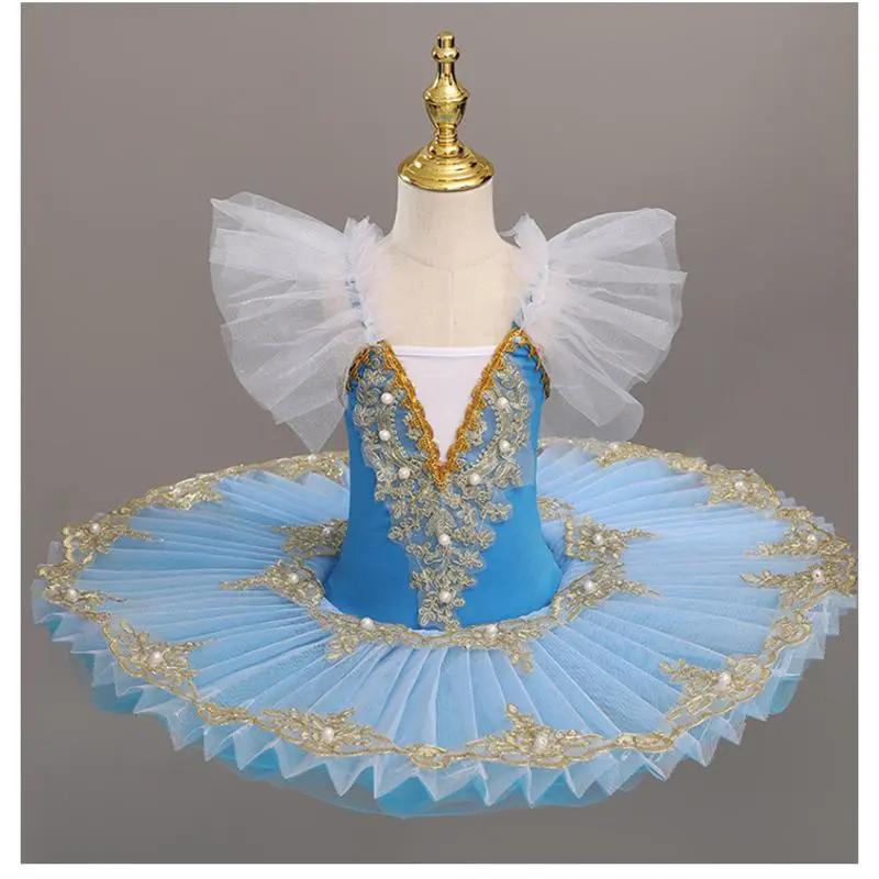 Professional Ballet Tutu Girls White Swan Lake Platter Pancake Tutu Ballerina Party Dress Child Kids Ballet Dance Costume