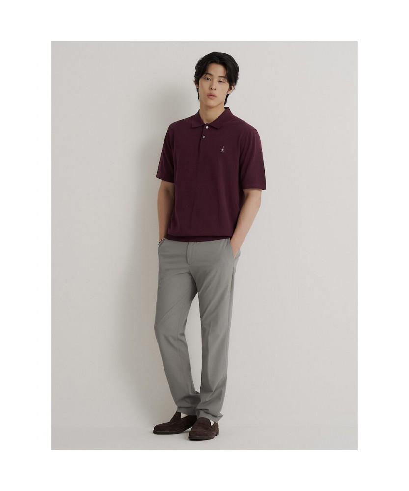 Binpolmen [Essential] Italian Cotton Collared Neck Knit Wine
