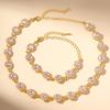 Colorful zircon necklace and bracelet two-piece set for women, fashionable and luxurious full-diamond jewelry set, decorative accessories for women