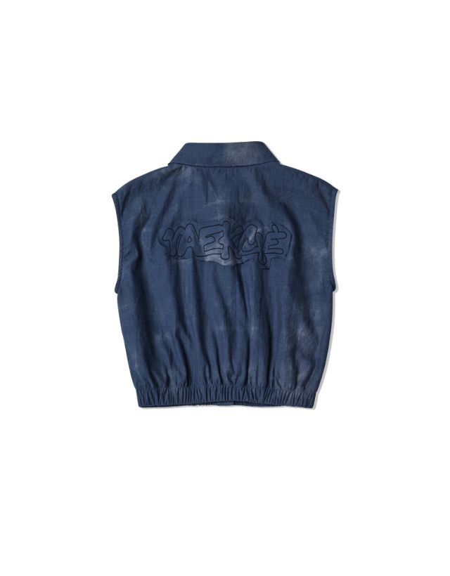 Baekssi Crop Shirts Vest_Blue Free