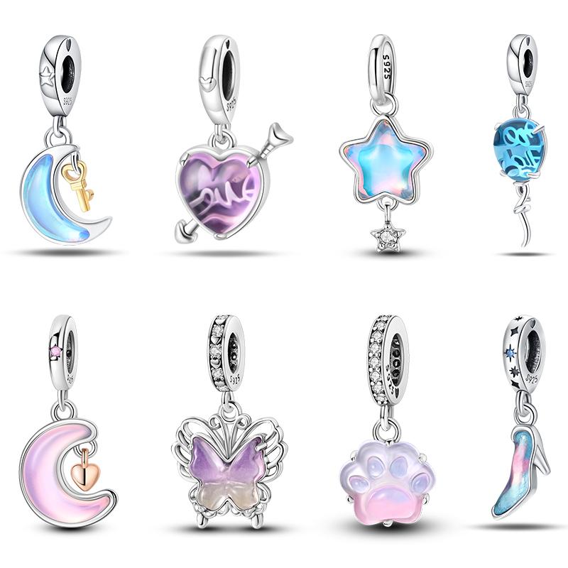 Magical 100 Copper Glass Flower Butterfly Charm Bead Charms Bead Charms Compatible With 3mm Authentic Bracelets Do It Yourself Party Jewellery Gifts