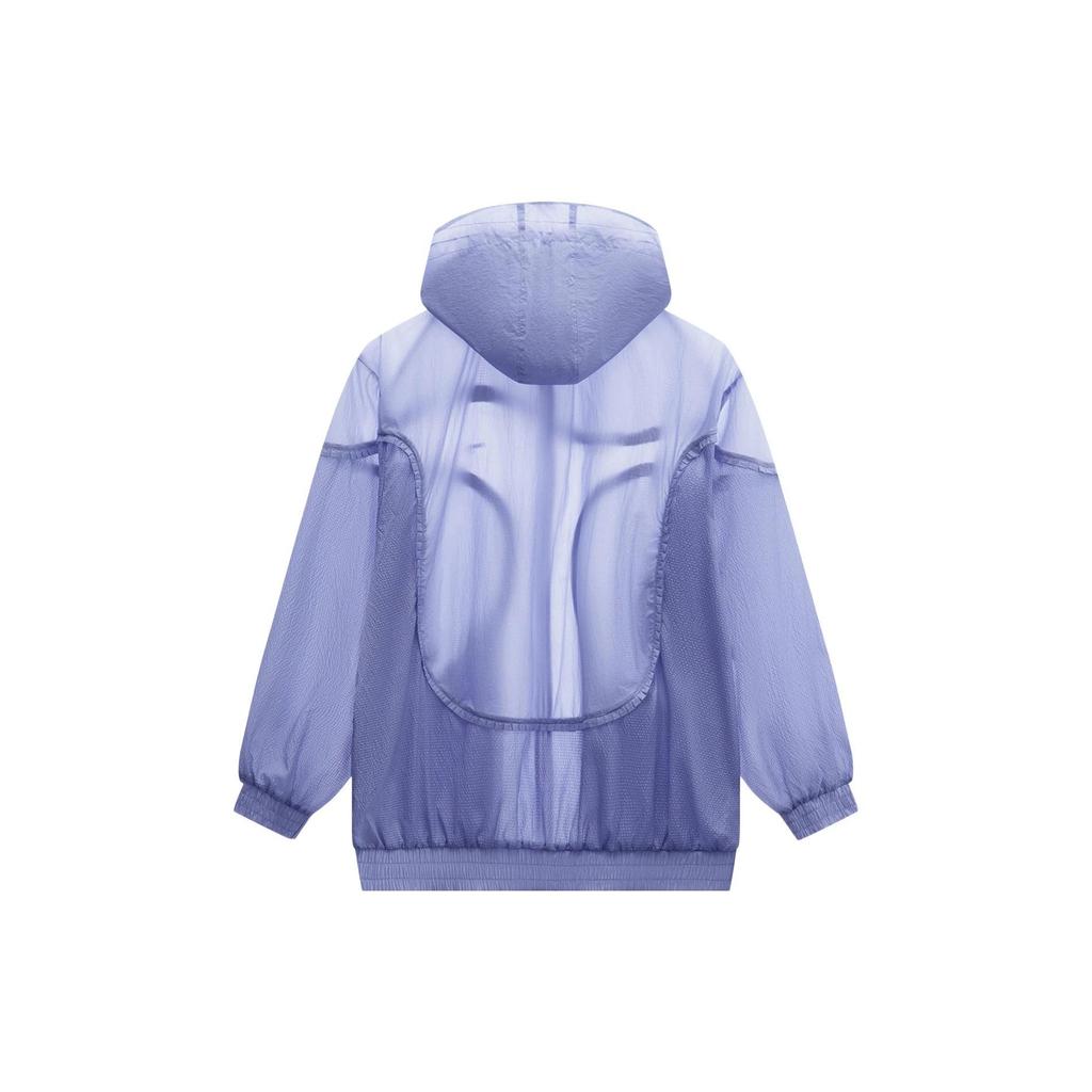 Li Ning X HZW Collaboration CF Su Series Solid Color Drop Shoulder Zip Hooded Skin Jacket Women Jacket Light-Iris-Purple AFDT704-4