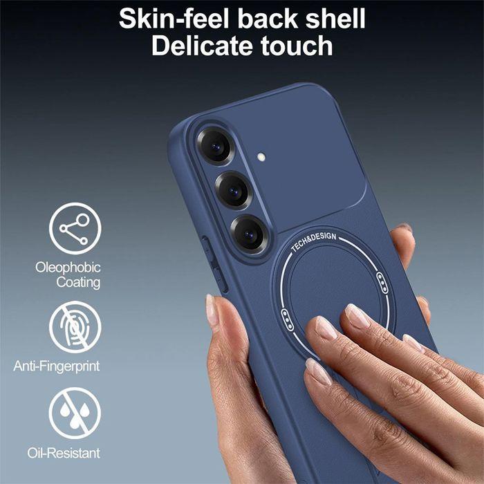 Silikonhülle - für Samsung Galaxy A57 5G - mit Magnetischem Kreis - Dunkelblau - 2 Gehärtete Gläser