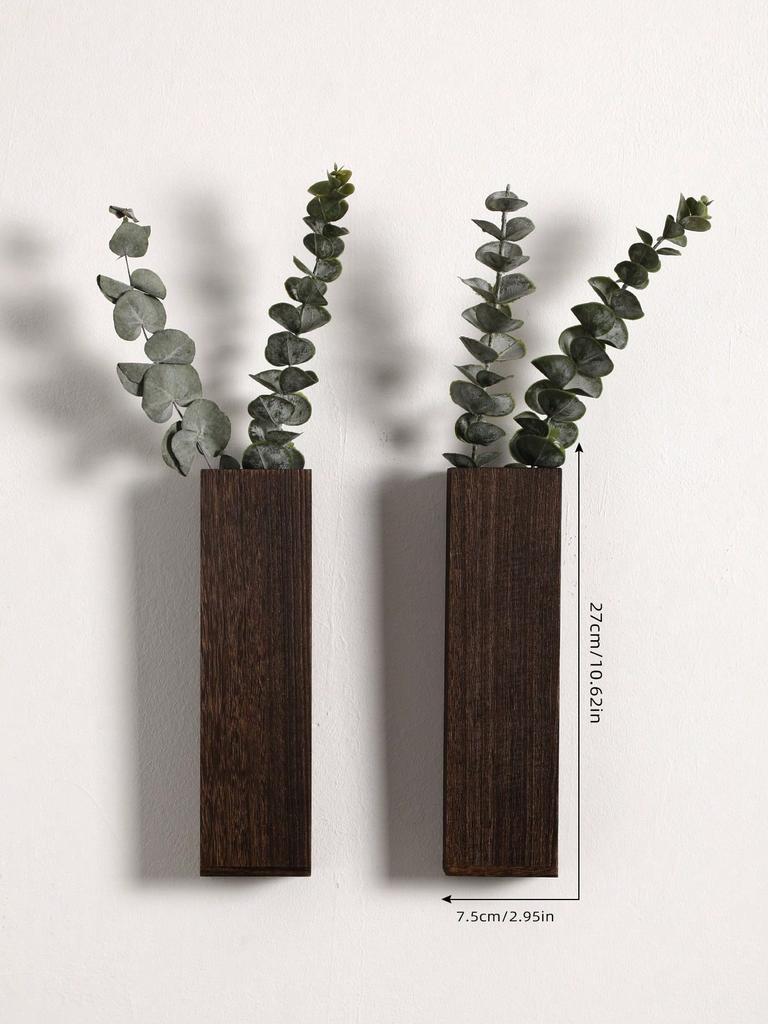 Wandpflanzer für Zimmerpflanzen Holz Wanddeko Schlafzimmer Wohnzimmer Holz Wandvasen für Trockenblumen und Kunstpflanzen