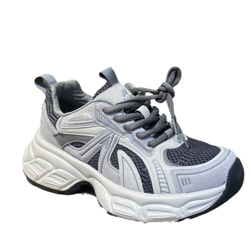 Platform Leather Dad Shoes Women's Autumn New Retro Casual Shoes Design Heightening Sports Shoes Trend