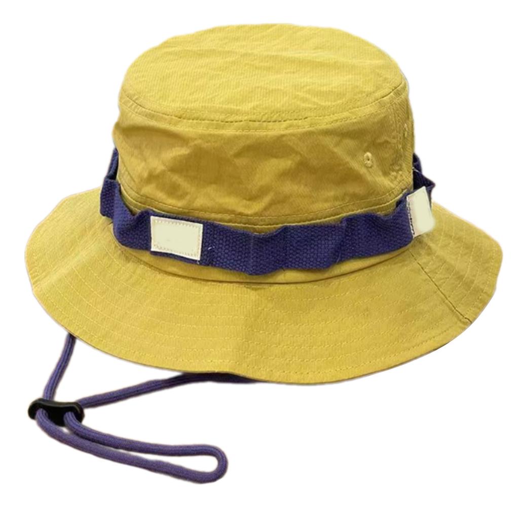 Wide Brims Bucket Hat Windproof Rope Packable Summer Fisherman Hat For Hiking Fishing Outdoor Activity Adult Headwear
