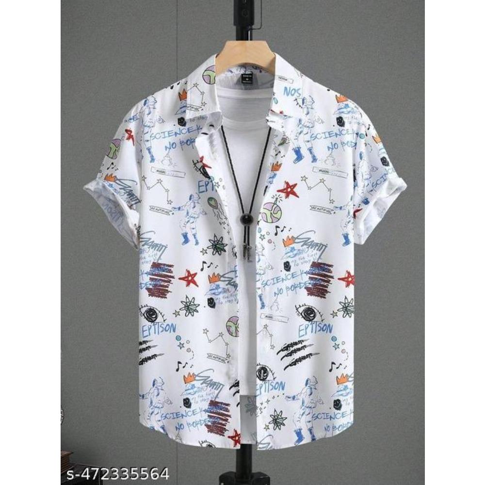 Camicia Hawaiana Morbida da Uomo Estiva con Stampe Vivaci di Foglie della Giungla e Fiori Esotici Collo a Revers Bottoni Top Abbigliamento Unisex Oversize
