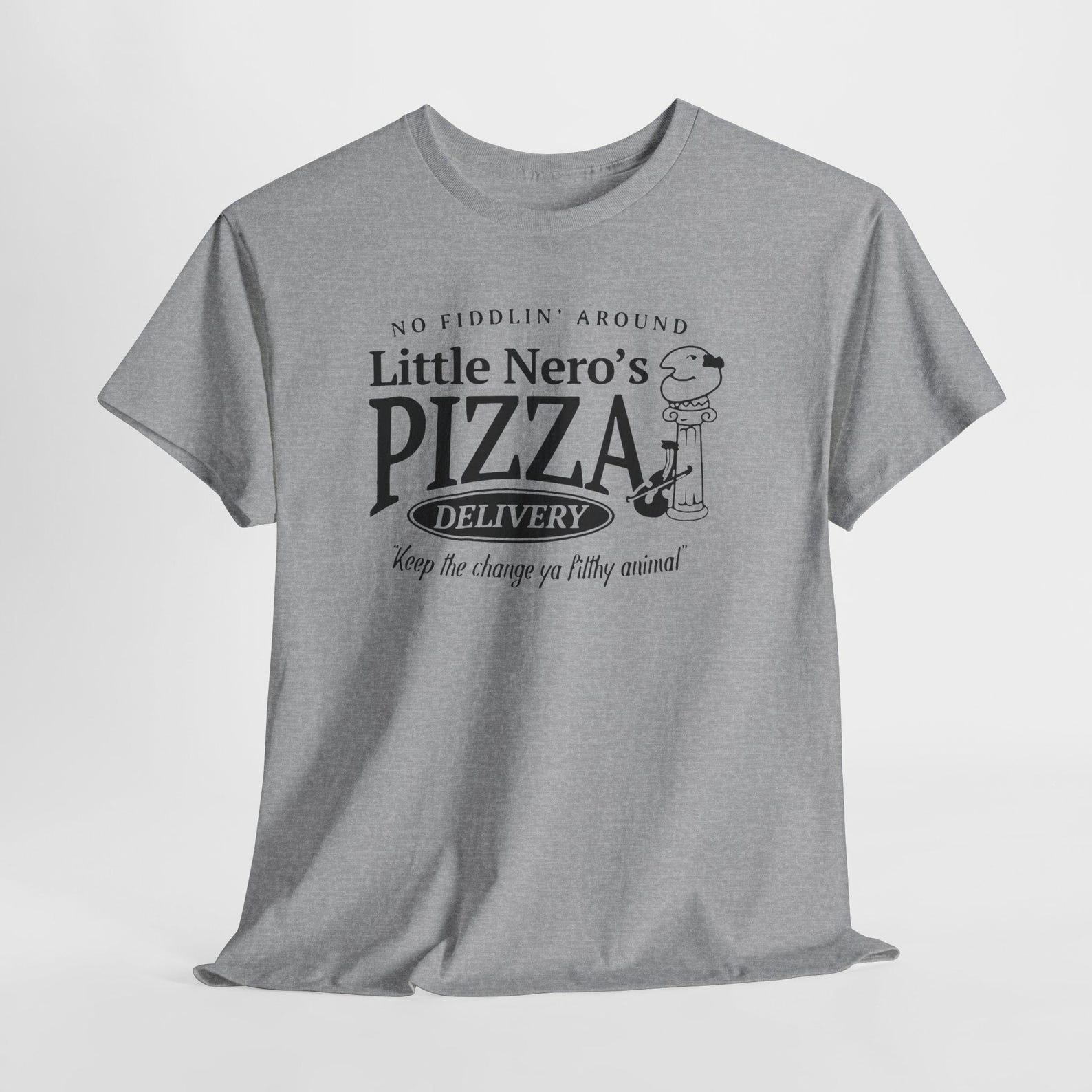 Home Alone Little Nero s Pizza Movie Men s Ash Gray White Tees T-Shirt Size S-5XL XL