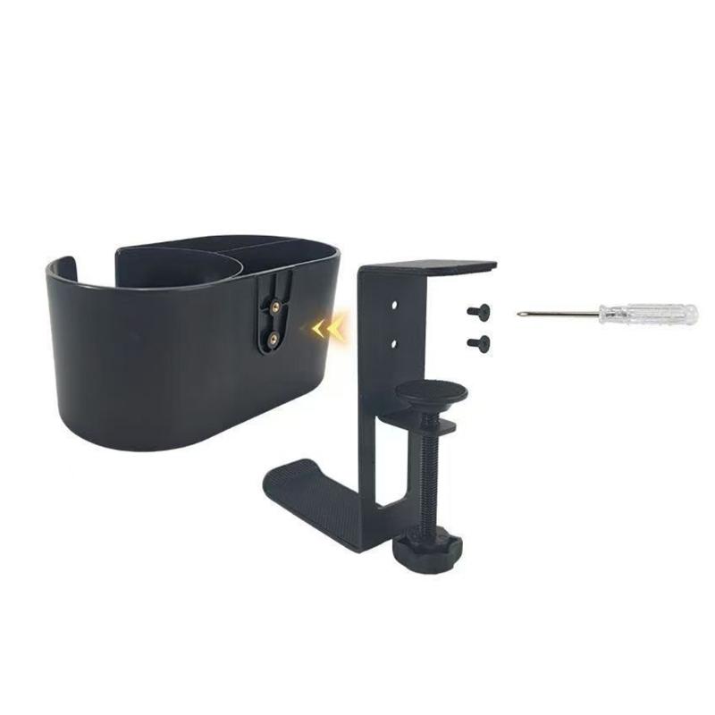 Space Saving Desktop Organiser Pen Container Desk Side Aluminum Alloy Cup Tray Headphone Stand For Desk Organization