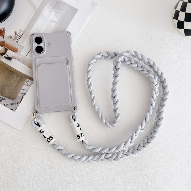 Lanyard Case For iPhone 17 16E 16 Pro Max 11 12 13 14 Pro 15 Plus X Max Shockproof Card Slot Holder Crossbody Strap Cover