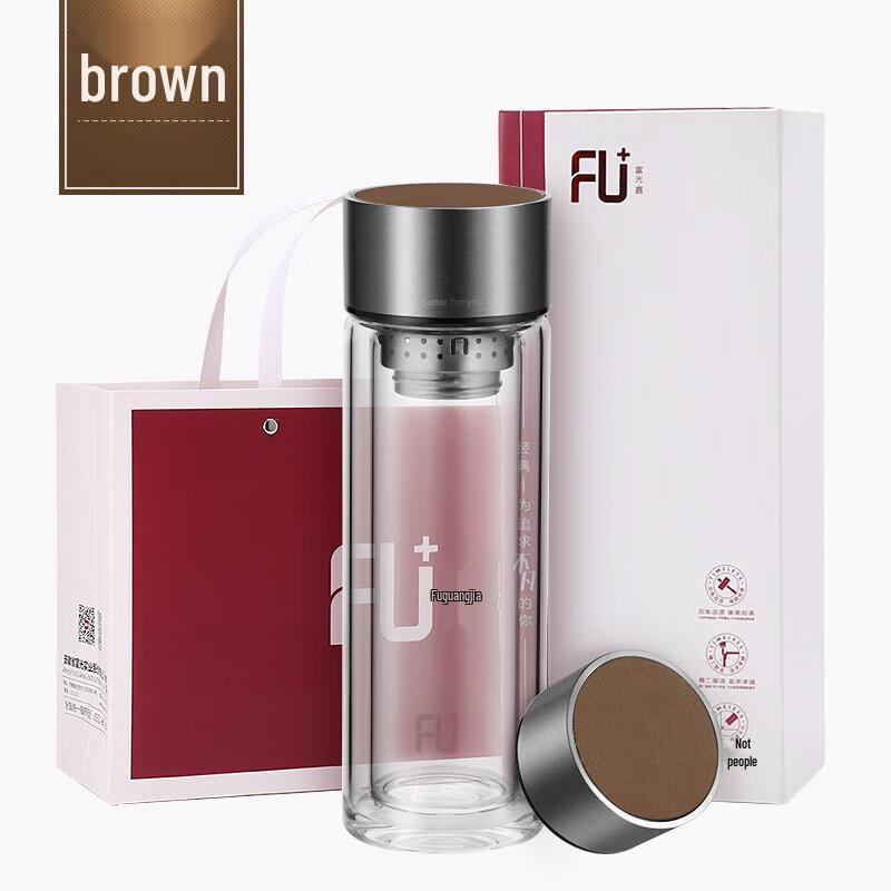 FUGUANG FU+ Classic Double-Layer Glass Tea Bottle