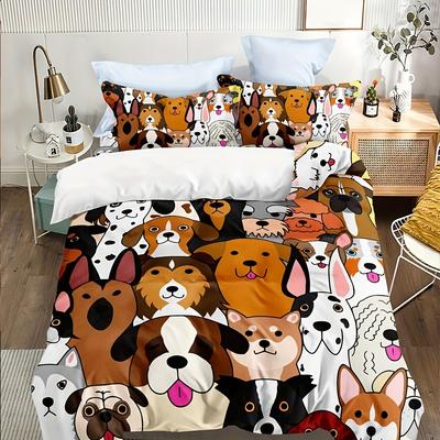 Three-Piece Puppy Animal 3D Digital Printing Bedding Kit