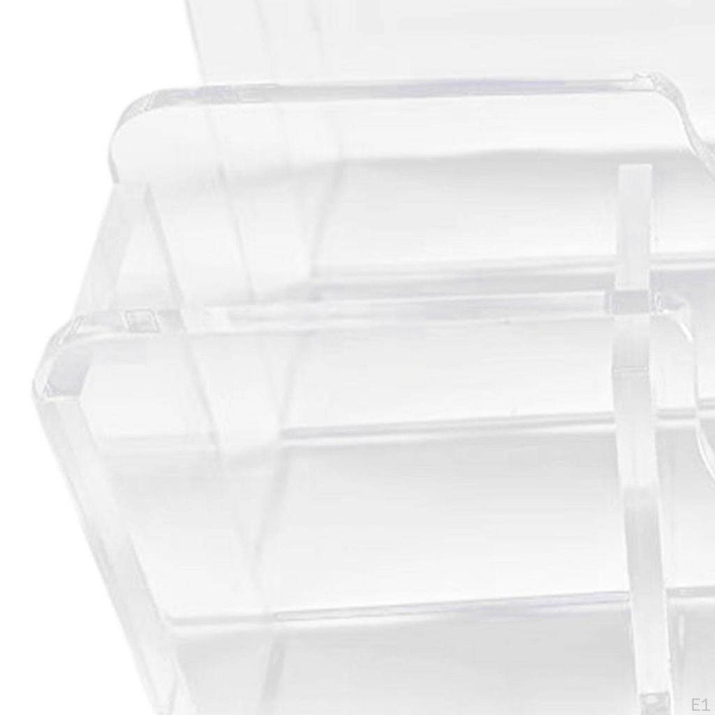Acrylic Desk File Organizer Clear Stand Modern 4 Sections Desktop Folder Sorter for