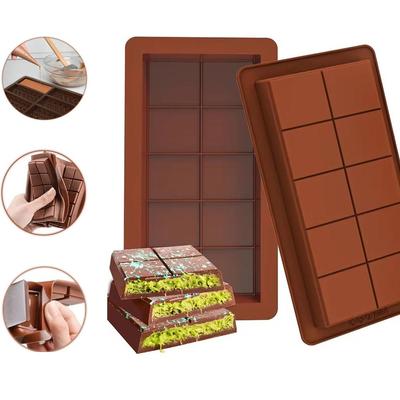 Silicone Chocolate Bar Molds – Rectangle, Easy Release, Durable for Protein Bars, Wax Melts, and Gifts