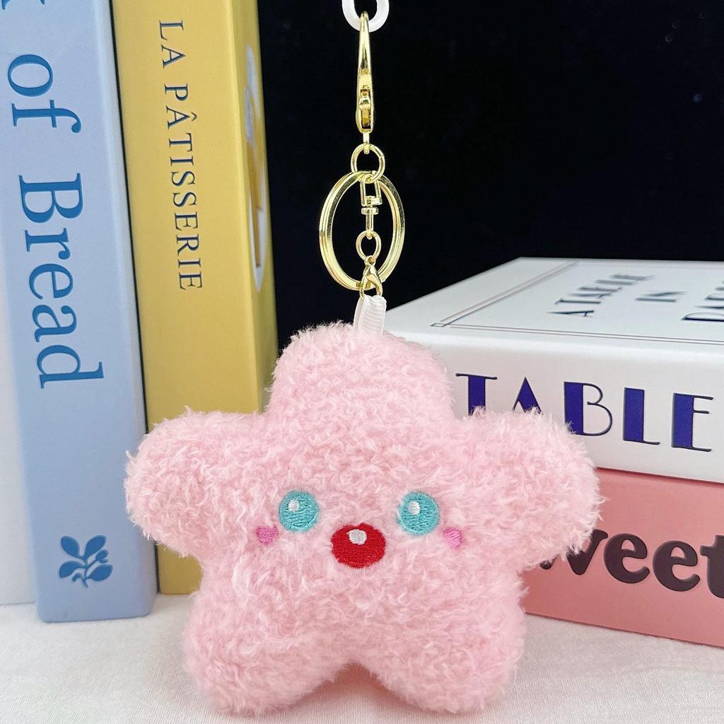 Creative Star Plush Doll Keychain: Girlish Heart Backpack Charm Ornament