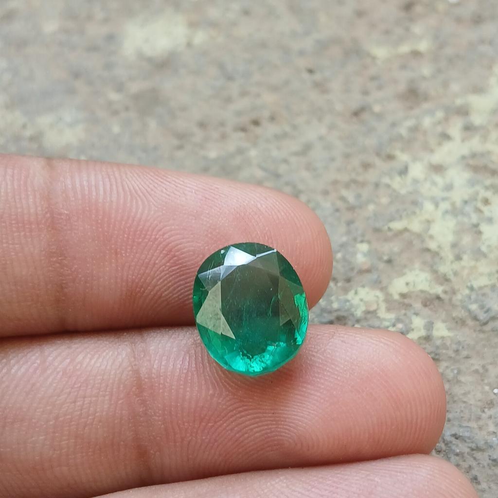 Certified Natural Zambian Green Emerald 5-10  Ct Oval Cut Loose Gemstone