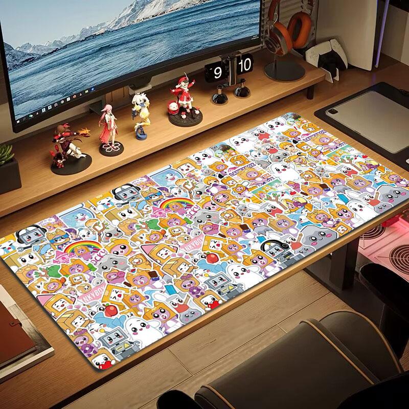 Colorful Characters Large Size Mouse Pad Large Gaming Table Cushion Nonslip Laptop Tablet Big Mousepad Xxl Mat Mini PC Playmat With Lock edge