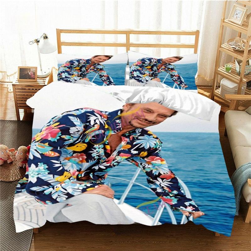 Francia Cantante Rock J-Johnny H-Hallyday Set Biancheria da Letto Singolo Twin Full Queen King Size Set Letto Adulto Bambino Camera da Letto Set Copripiumino