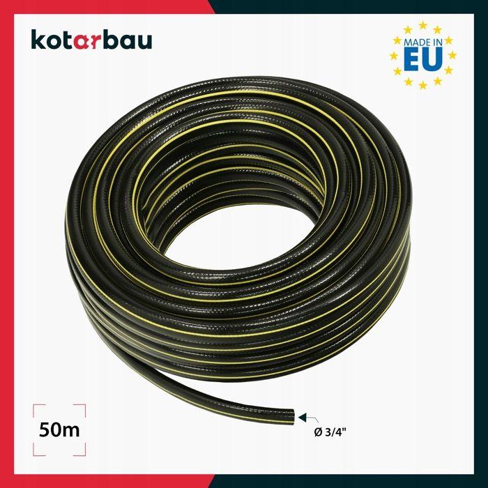 Tuyau D'arrosage - KOTARBAU - 50m - 4 Couches - Renforcé - Noir Et Jaune