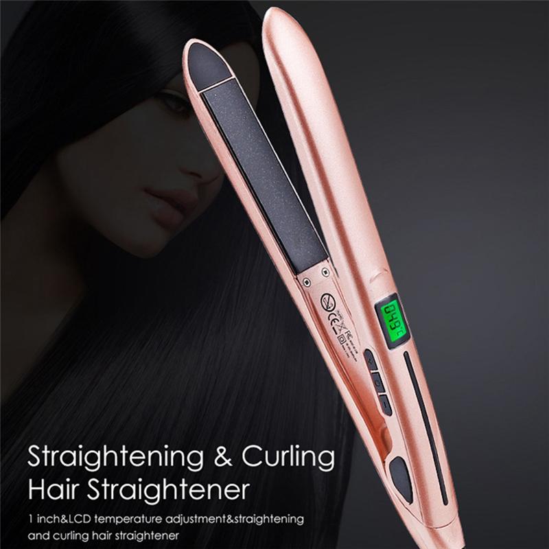 2-In-1 Hair Straightener Flat Iron Hair Curling Irons Plates Heat Professional Hair Iron For Ptc Hair Iron