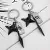 New Anime Keychain Naruto Kunai Modle Keyrings Konoha Symbol Akatsuki Pendant Key Chains Car Bag Keyfob Trinket Fans Gift
