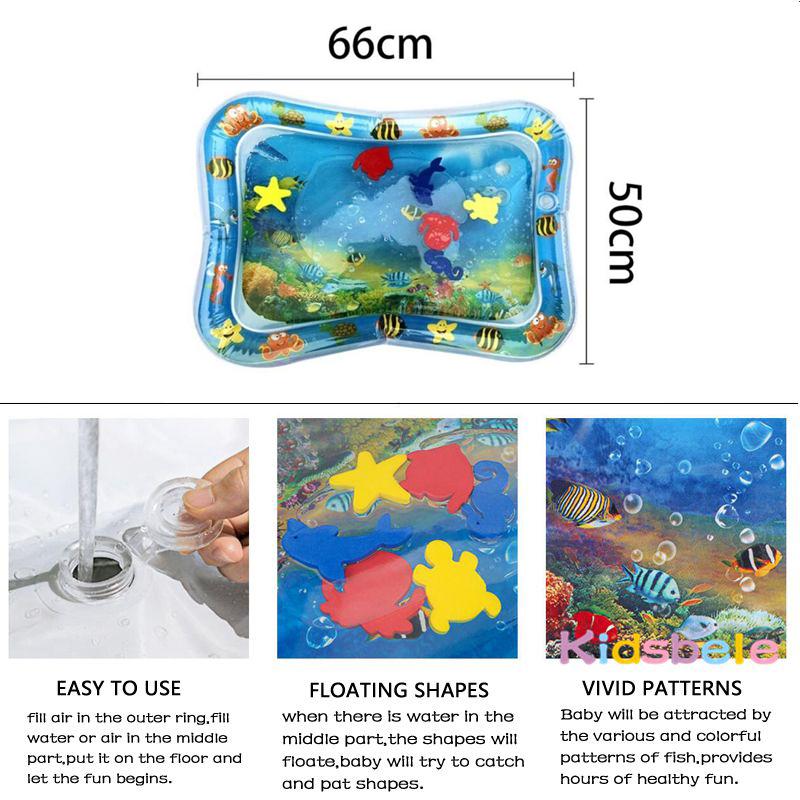 Baby Water Play Mat Tummy Time Toys For Newborns Playmat Pvc Toddler Fun Activity Inflatbale Mat Infant Toys Seaworld Carpet