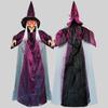 Purple Sound-Activated Light-Up Screaming Witch Pendant for Halloween Haunted House Decor