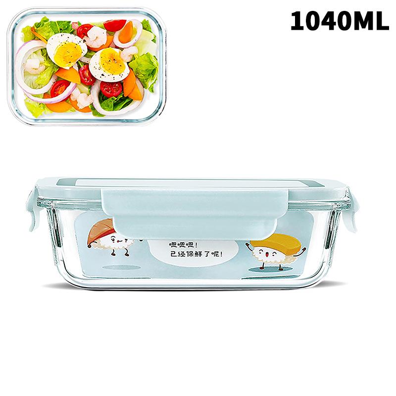 1/2/3 Fack Förtjockad Läckagesäker Mikrovågsugnssäker Matlåda Hög Borosilikatglas Bento-låda Med Lock Lufttäta Matlådor