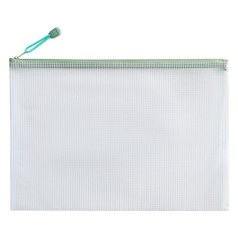 5pcs A4 Document Organizer Bag Large Capacity Stationery Storage Bag Mesh Zipper Pouch  Office