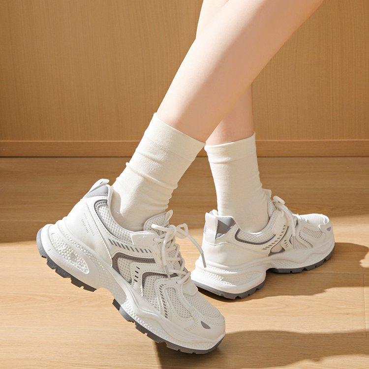 ins Korean version of the new dad shoes women's 2024 autumn student sports running shoes casual shoes platform height increase women's shoes