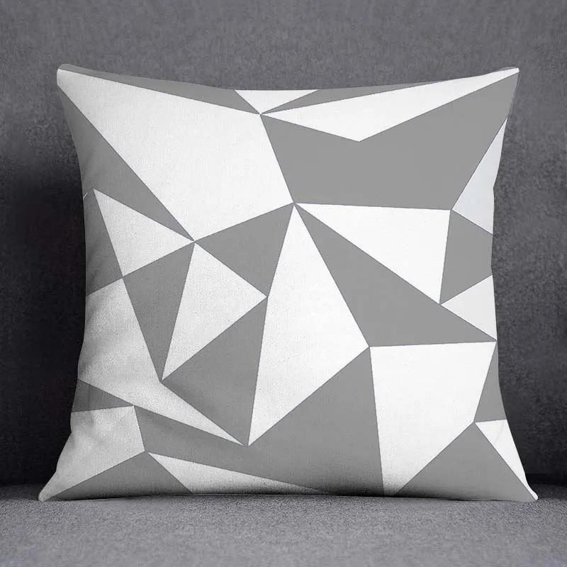 Pillowcase Home Office Decor Cushion Cover Grey Low White Floral Pattern