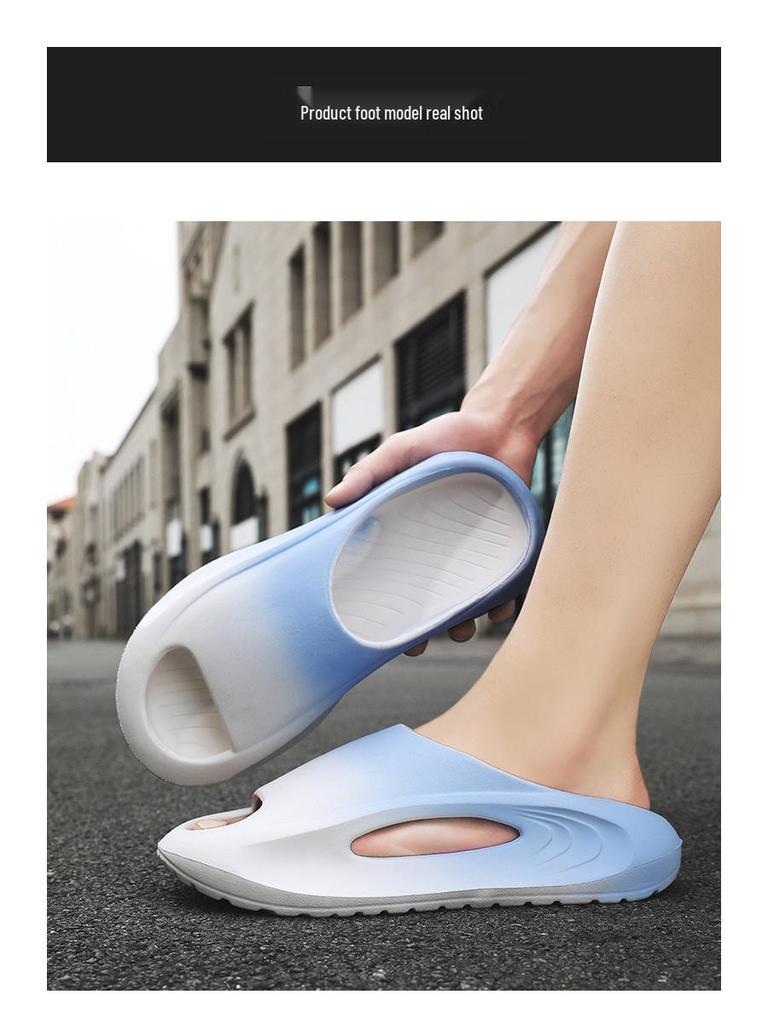 2025 Trendy Couple's Non-Slip Thick-Soled Beach Slippers: Simple, Versatile One-Strap for Indoor & Outdoor Use
