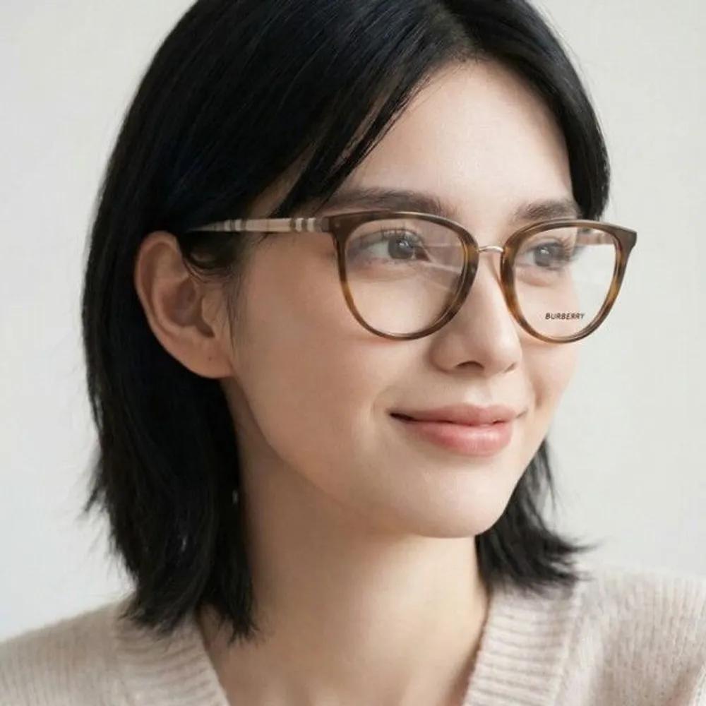 

[Burberry] Eyeglass Frames BE2366U 4019 Round Havana Horn-rimmed Fashion Daily KATIE