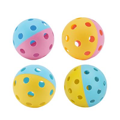 Balles de Pickleball Bicolores Combinées Entraînement Intérieur/Extérieur Pickleball Forte Stabilité de Vol & Rebond Équipement de Sports Extérieurs