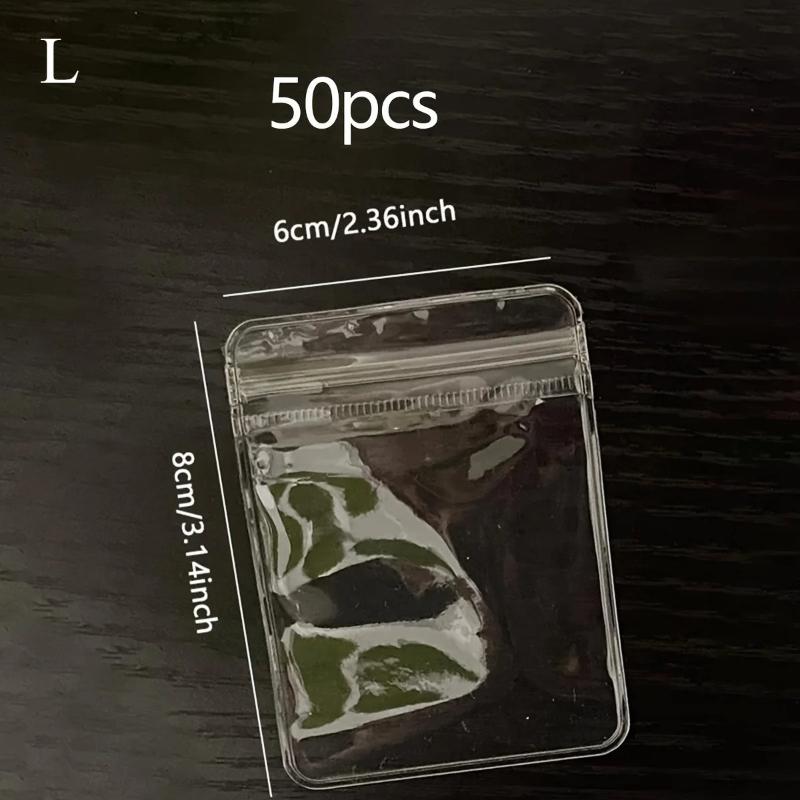 50pcs Antioxidation Jewelry Bags Clear Jewelry Zipper Bags Small Jewelry Organizer Ring Earring Storage Bags