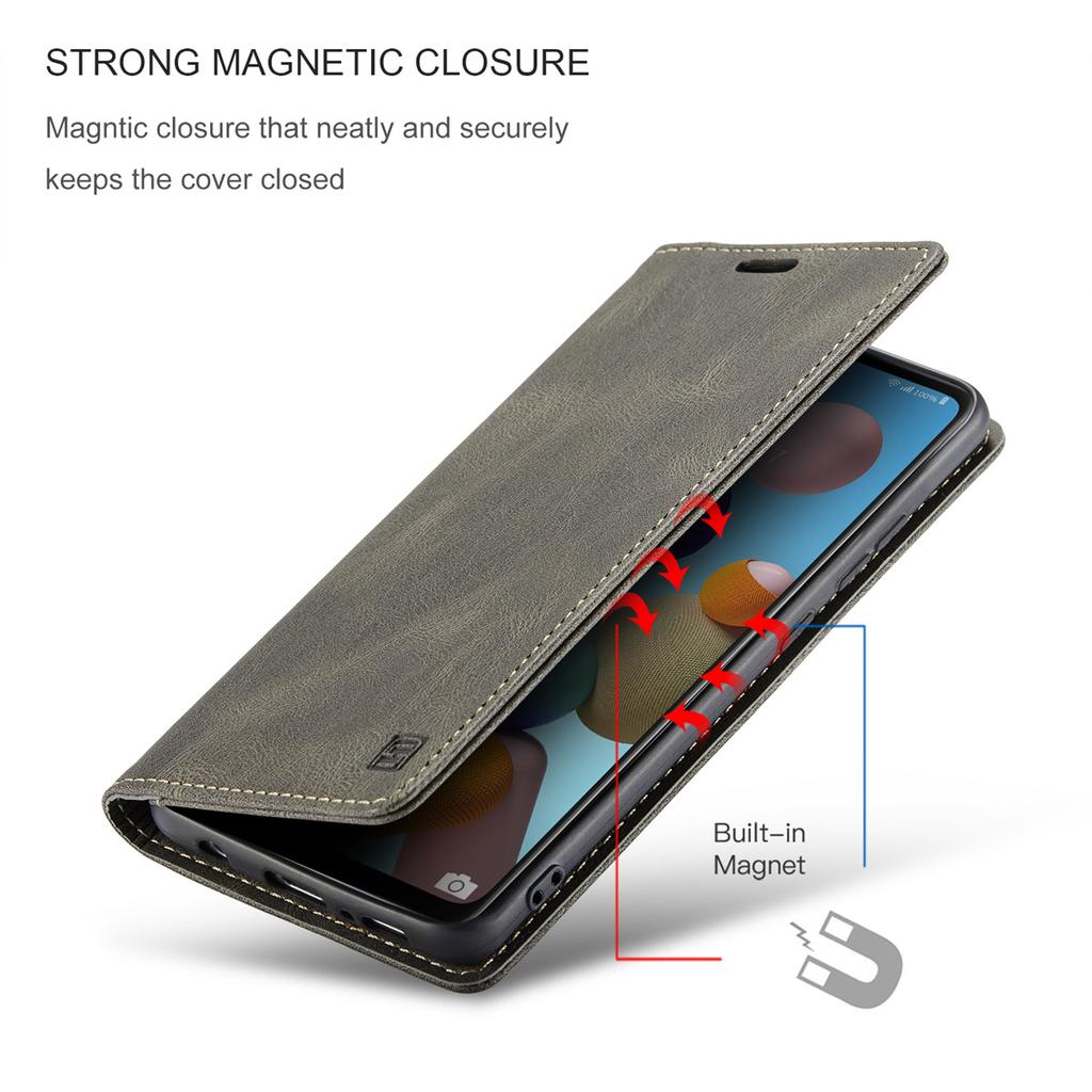 Premium Vintage Leather Wallet Case with RFID Blocking for Samsung Galaxy A21s - Elegant Flip Cover with Card Holder Shockproof Protection (4 Colors)