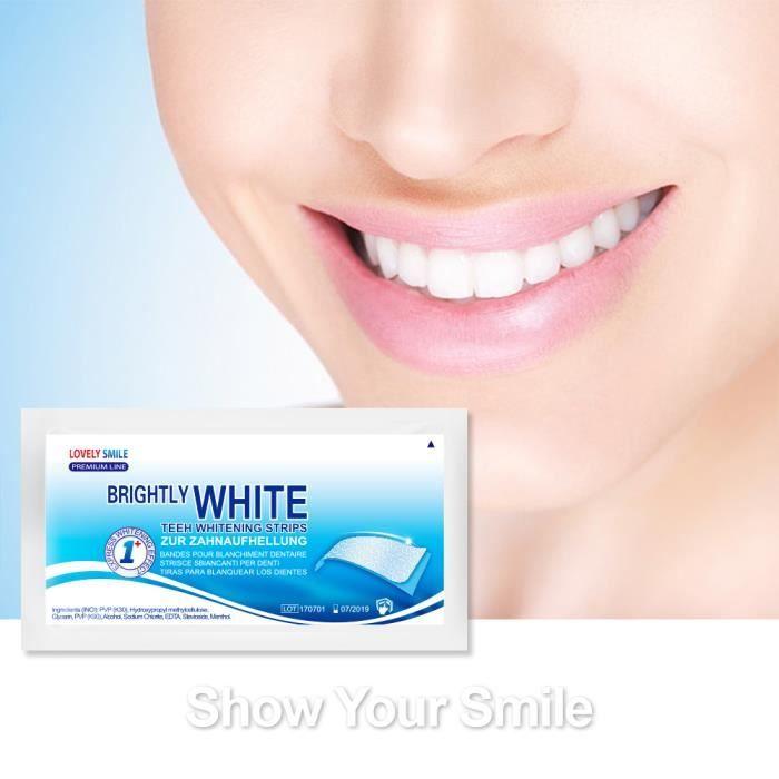 Lovely Smile, 28 Bandes de Blanchiment des Dents, Qualité Professionnelle, avec la Technologie No-Slip, Efficacité Prouvée