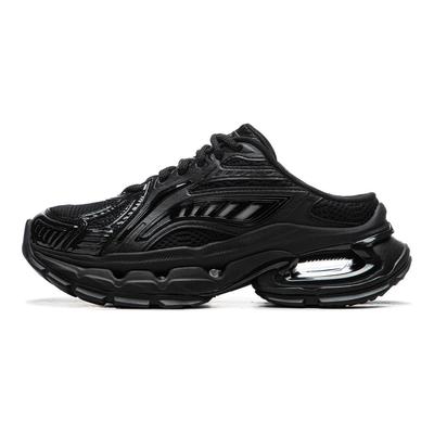 Li Ning Lijun BOW Pantoletten Mode Bequem Trendig Vielseitig Geschlossene Zehen Hausschuhe Damen Hausschuhe Schwarz AZGU184-3