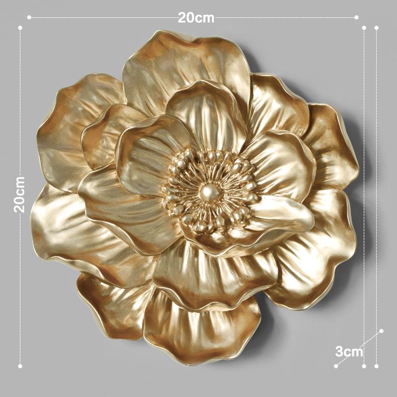 Szykowna 3D Biało-Szara Żywica Lotos Piwonia Kwiat Wiszące Ozdoby Styl Europejski Sztuka Dom TV Ściana Tło Dekor Rzemiosło Prezent